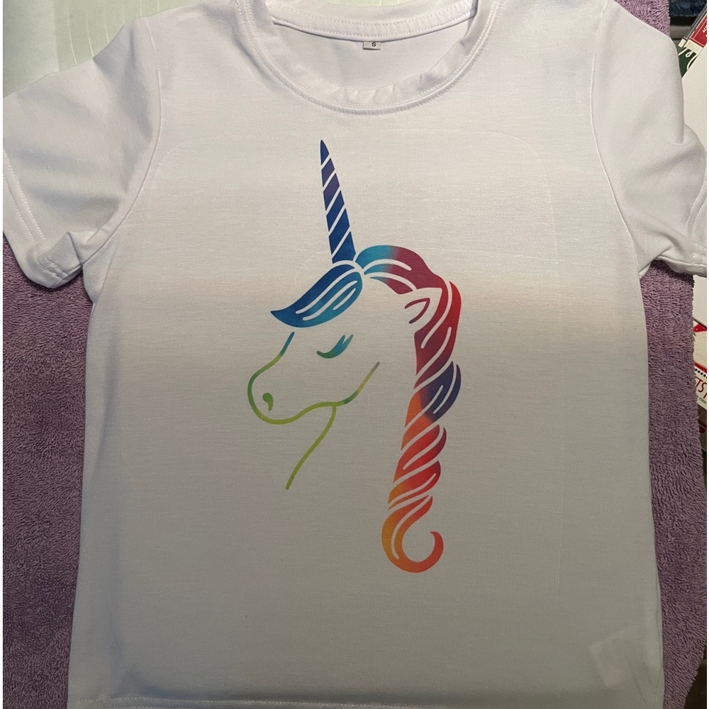 Cricut homemade unicorn T-shirt.